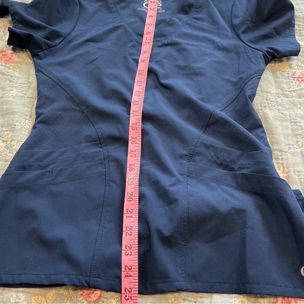 Barco One Womens XS Navy 2 Piece Jogger Scrub Set Drawstring Bottoms - Picture 7 of 12